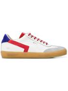 Leather Crown Contrast Lace-up Sneakers - White