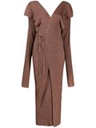 Circus Hotel Cutout Draped Dress - Brown
