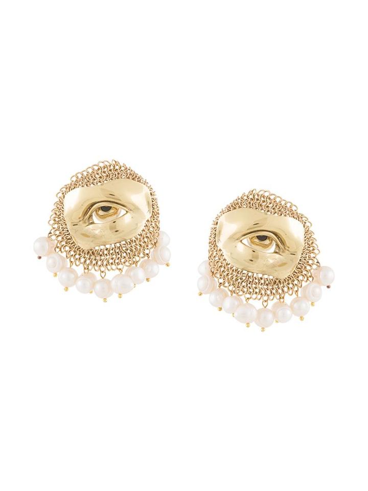 Ellery Embellished Drop Earrings - Gold
