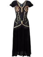Jean Paul Gaultier Vintage Appliqué Sheer Dress - Black
