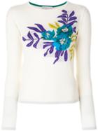 Etro Floral Intarsia Knitted Top - Nude & Neutrals