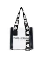 Dolce & Gabbana Black Logo-print Pvc Tote Bag - Neutrals