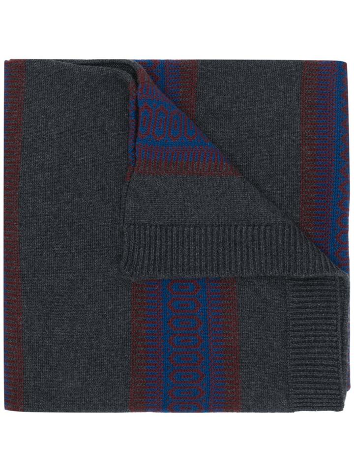 Pringle Of Scotland Cashmere Fair Isle Scarf In Grey