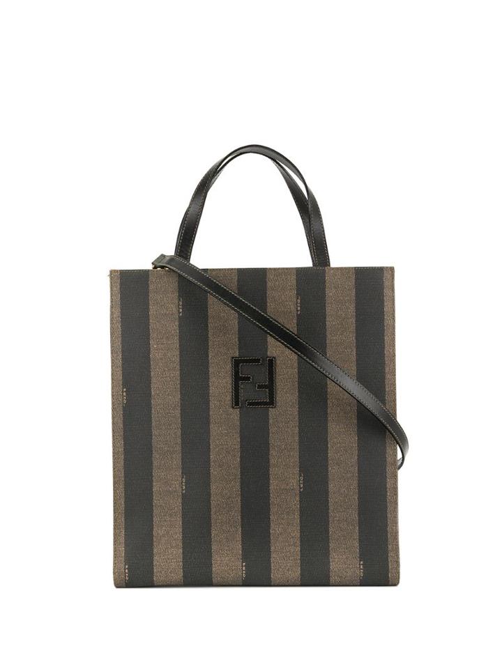 Fendi Pre-owned Pequin Pattern 3way Tote Bag - Brown