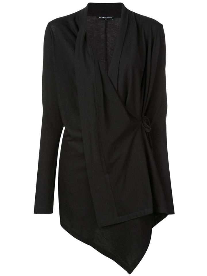 Ann Demeulemeester Fine Wrap Top - Black
