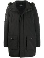 Karl Lagerfeld Hooded Parka Coat - Black