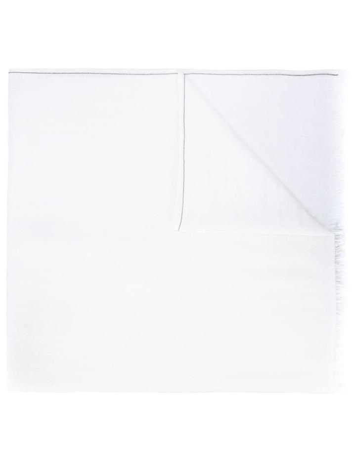 Brunello Cucinelli Frayed Oversized Scarf - White
