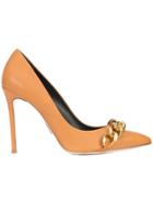Thomas Wylde Chain Front Pumps - Nude & Neutrals
