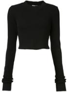 Cotton Citizen - Cropped Long Sleeved T-shirt - Women - Cotton - M, Black, Cotton