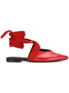 Jw Anderson Open Flat Ballerina Shoes - Red