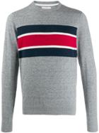 Sun 68 Stripe Detail Sweater - Grey