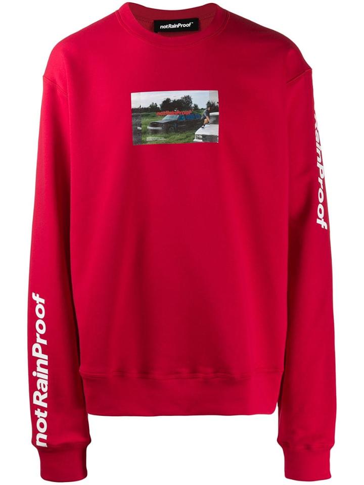 Styland Photo Print Sweatshirt - Red