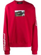Styland Photo Print Sweatshirt - Red