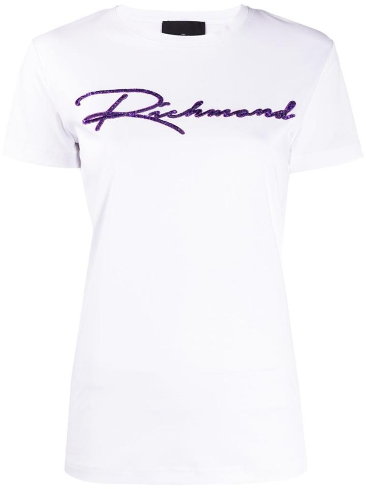John Richmond Sequinned Logo T-shirt - White