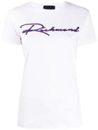John Richmond Sequinned Logo T-shirt - White