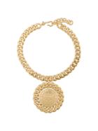 Balmain Medallion Chain Necklace - Metallic