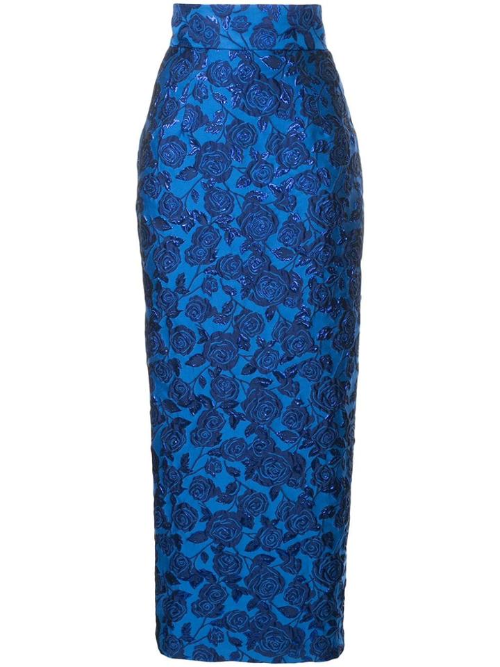 Bambah Bellflower Pencil Skirt - Blue