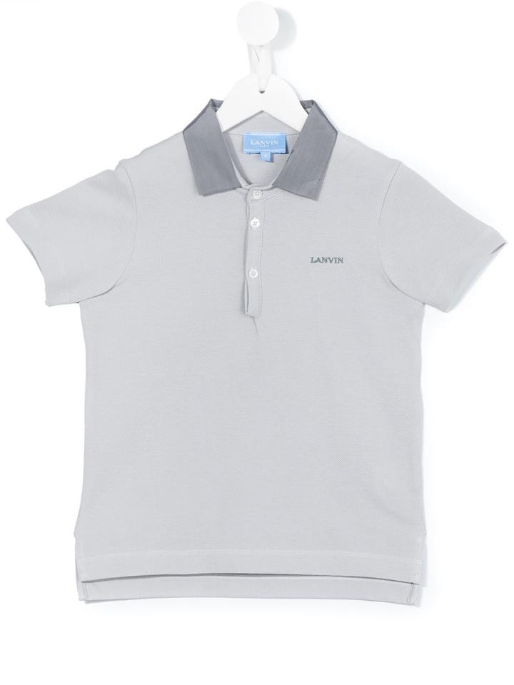 Lanvin Petite - Contrast Collar Polo Shirt - Kids - Cotton - 7 Yrs, Boy's, Grey