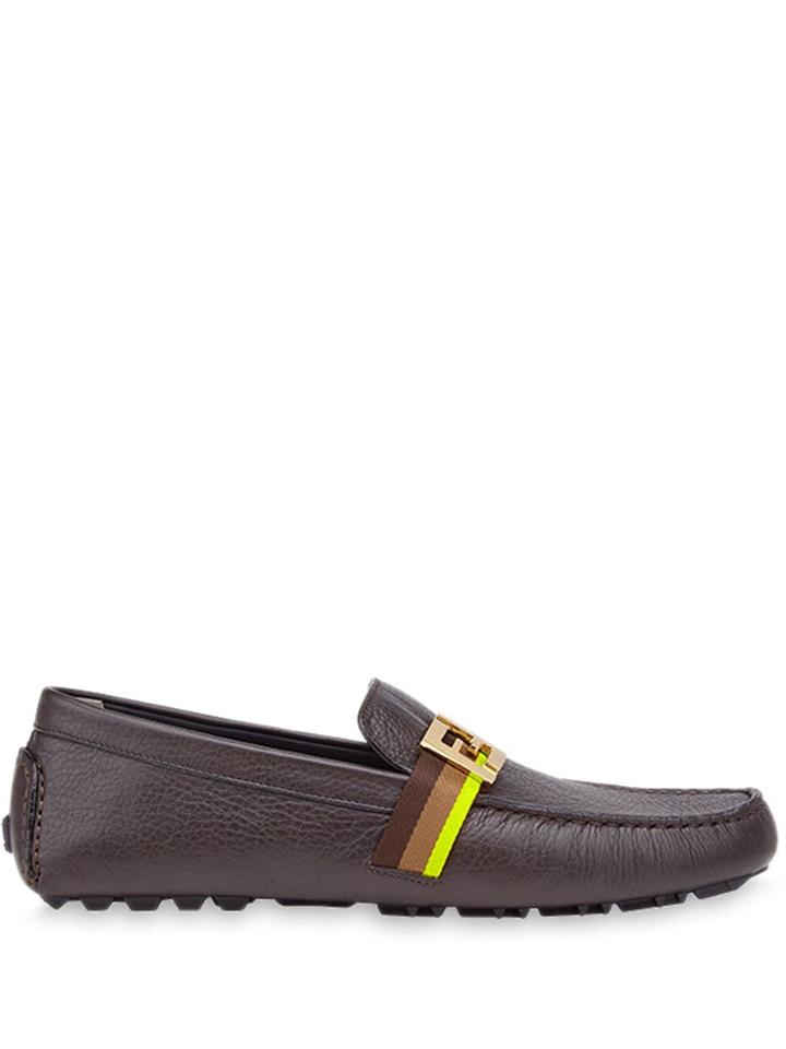 Fendi Ff Motif Loafers - Brown
