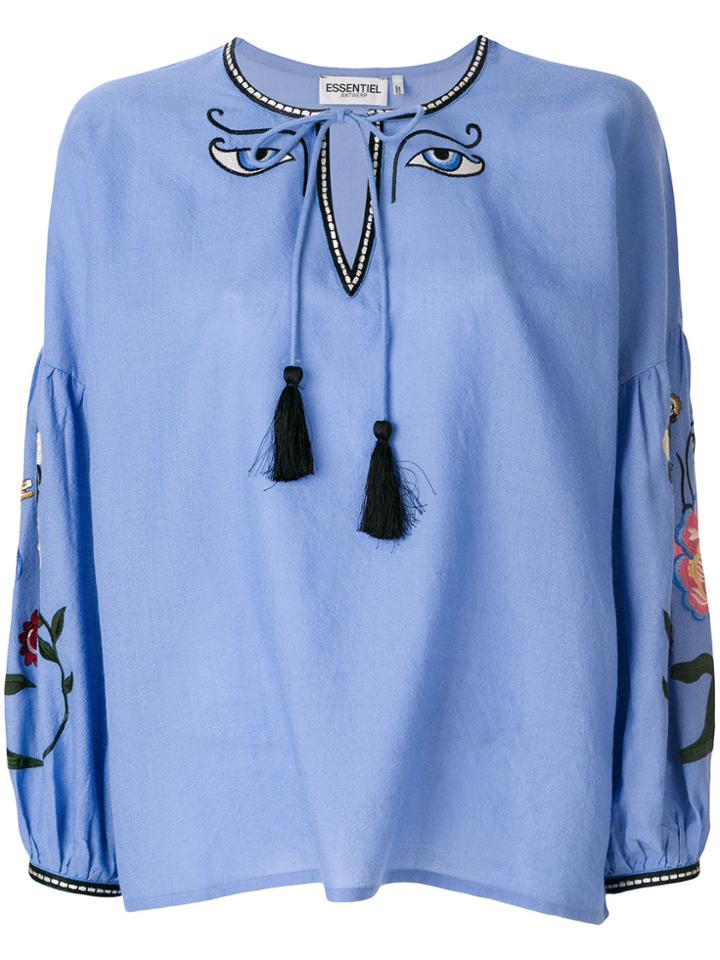 Essentiel Antwerp Embroidered Blouse - Blue