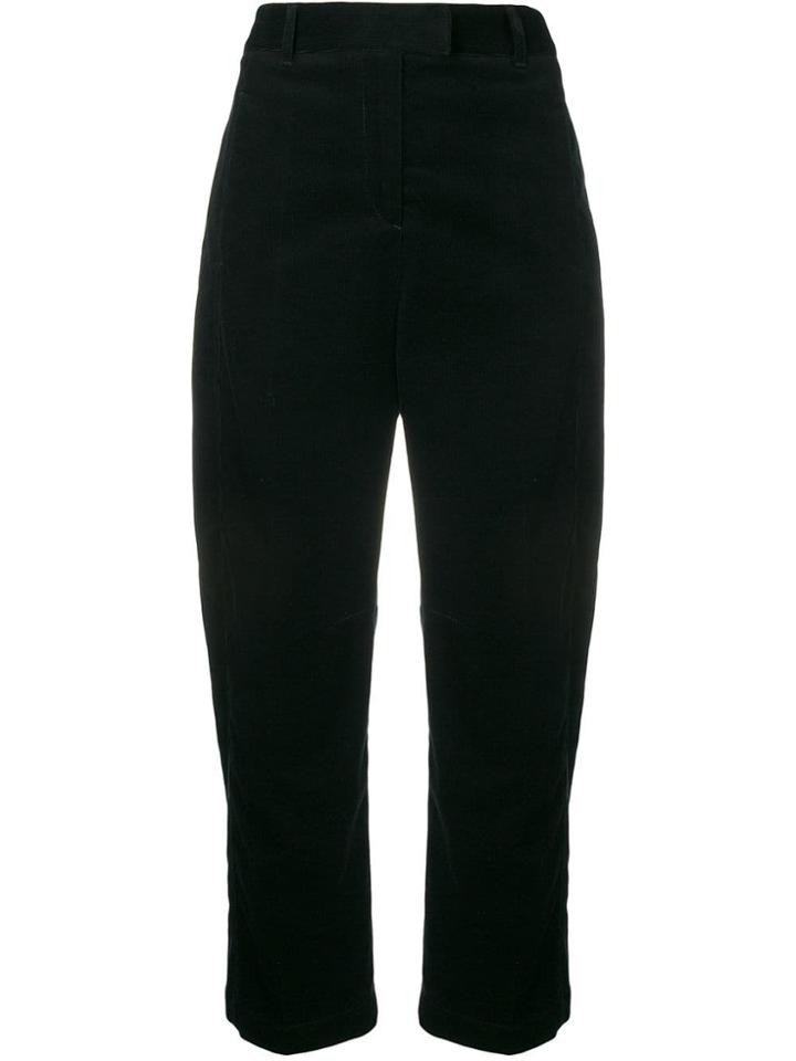 Brag-wette Velvet Tapered Trousers - Black