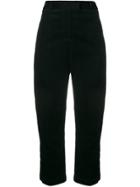 Brag-wette Velvet Tapered Trousers - Black