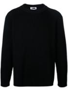 H Beauty & Youth - Ribbed Detail Jumper - Men - Cotton/polyester - S, Black, Cotton/polyester
