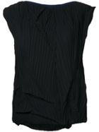 Lydia L. Crushed Pleat Top - Black