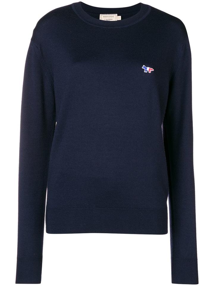 Maison Kitsuné Logo Long-sleeve Sweater - Blue