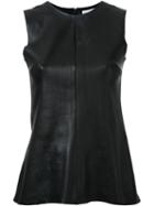 Scanlan Theodore Stretch Leather Tank Top, Women's, Size: 10, Black, Calf Leather