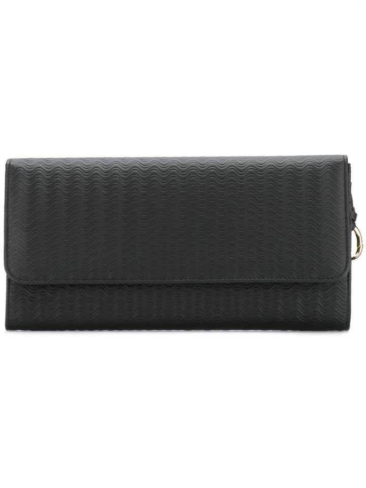Zanellato Embossed Fold-over Clutch - Black