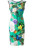 Roberto Cavalli Fitted Botanical Print Dress