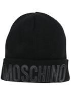 Moschino Rolled Up Logo Beanie - Black