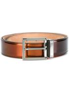Salvatore Ferragamo Metallic Belt, Men's, Size: 115, Brown, Leather