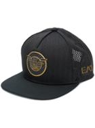 Ea7 Emporio Armani Perforated Straight Peak Logo Cap - Black