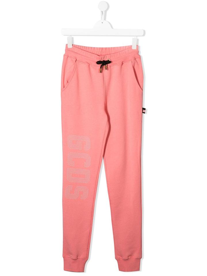 Gcds Kids Drawstring Waist Trousers - Pink
