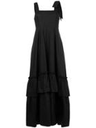 P.a.r.o.s.h. Bow Tie Tiered Maxi Dress - Black