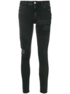 Just Cavalli Stitch Detailed Skinny Jeans - Black