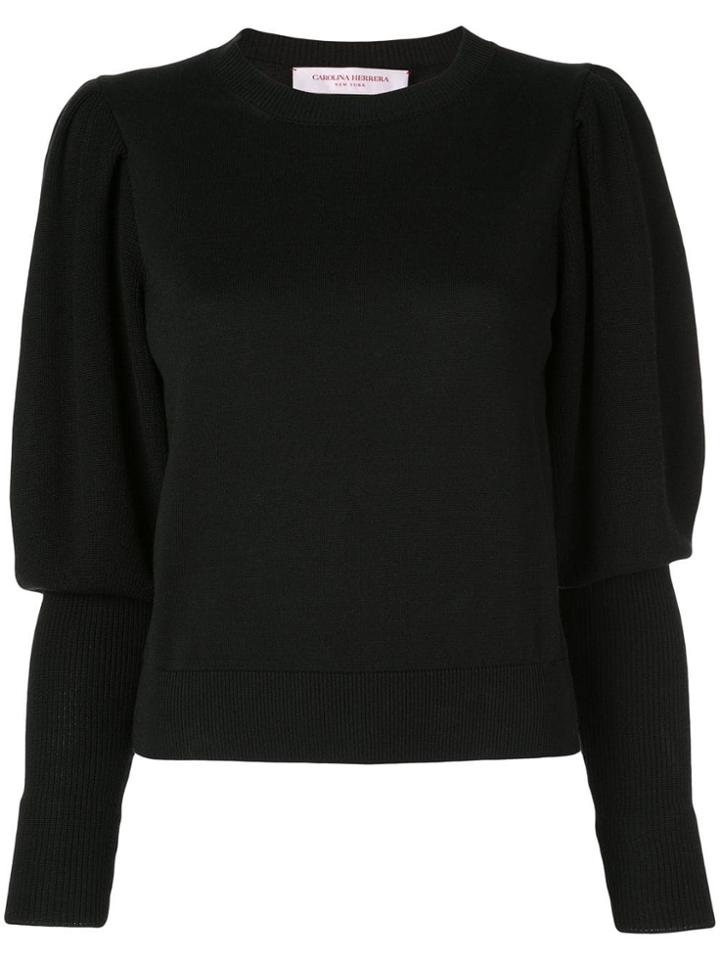 Carolina Herrera Puffed Shoulders Top - Black