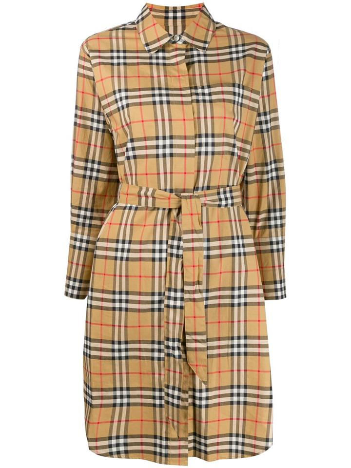 Burberry Vintage Check Shirt Dress - Neutrals