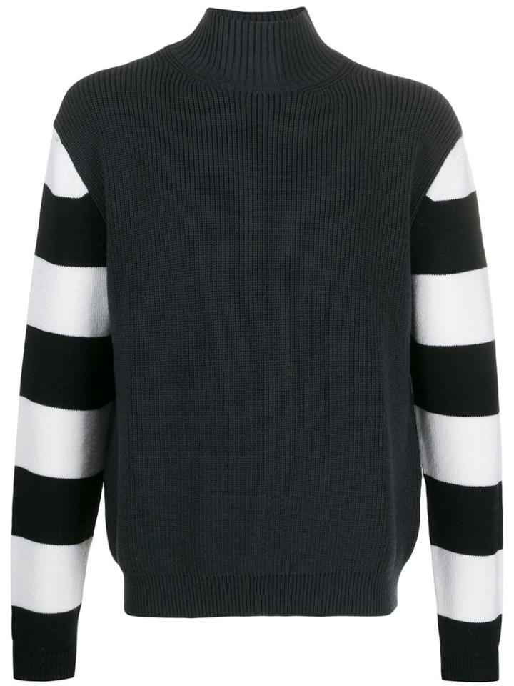 Paul Smith Contrast Stripe Sleeves Sweater - Blue