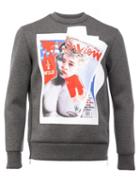 Neil Barrett Cover Print Sweatshirt, Men's, Size: Large, Grey, Polyurethane/spandex/elastane/viscose