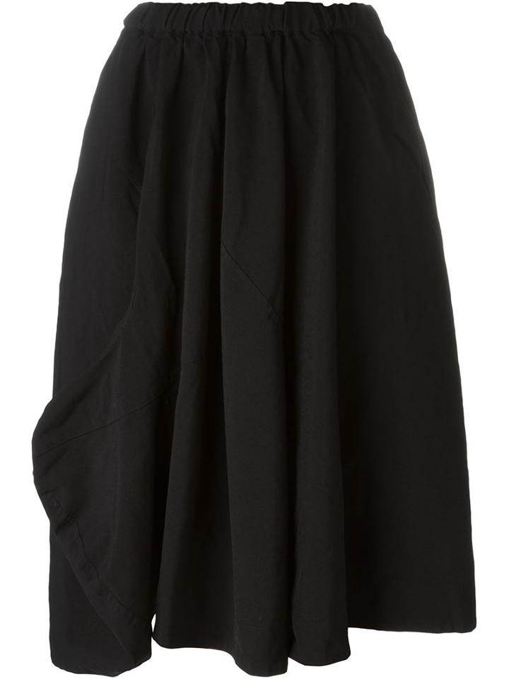 Comme Des Garçons Asymmetric Ruffled Skirt, Women's, Size: Small, Black, Polyester