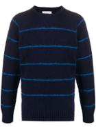 Ymc Knitted Stripe Jumper - Blue