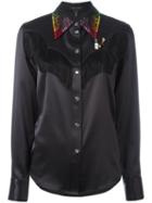 Marc Jacobs Embellished Western Shirt, Women's, Size: 6, Black, Silk