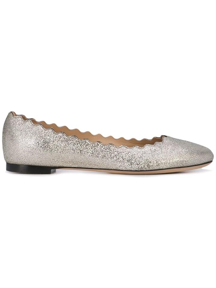 Chloé Lauren Ballerina Flats - Silver
