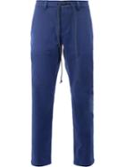 Kazuyuki Kumagai Drawstring Fastening Trousers, Men's, Size: 5, Blue, Cotton/linen/flax/polyurethane