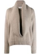 Monse Plunge-neck Knit Sweater - Grey