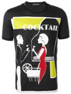 Dolce & Gabbana Cocktail Print T-shirt, Men's, Size: 54, Black, Cotton