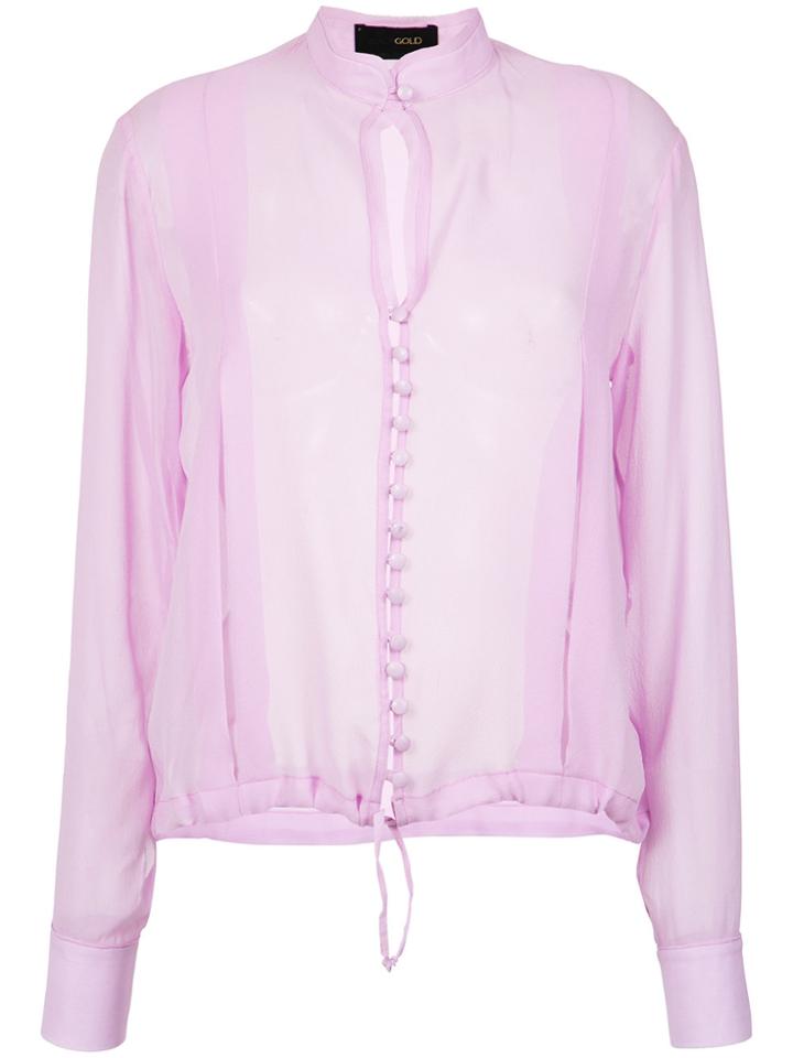 Andrea Bogosian Sheer Silk Shirt - Pink & Purple